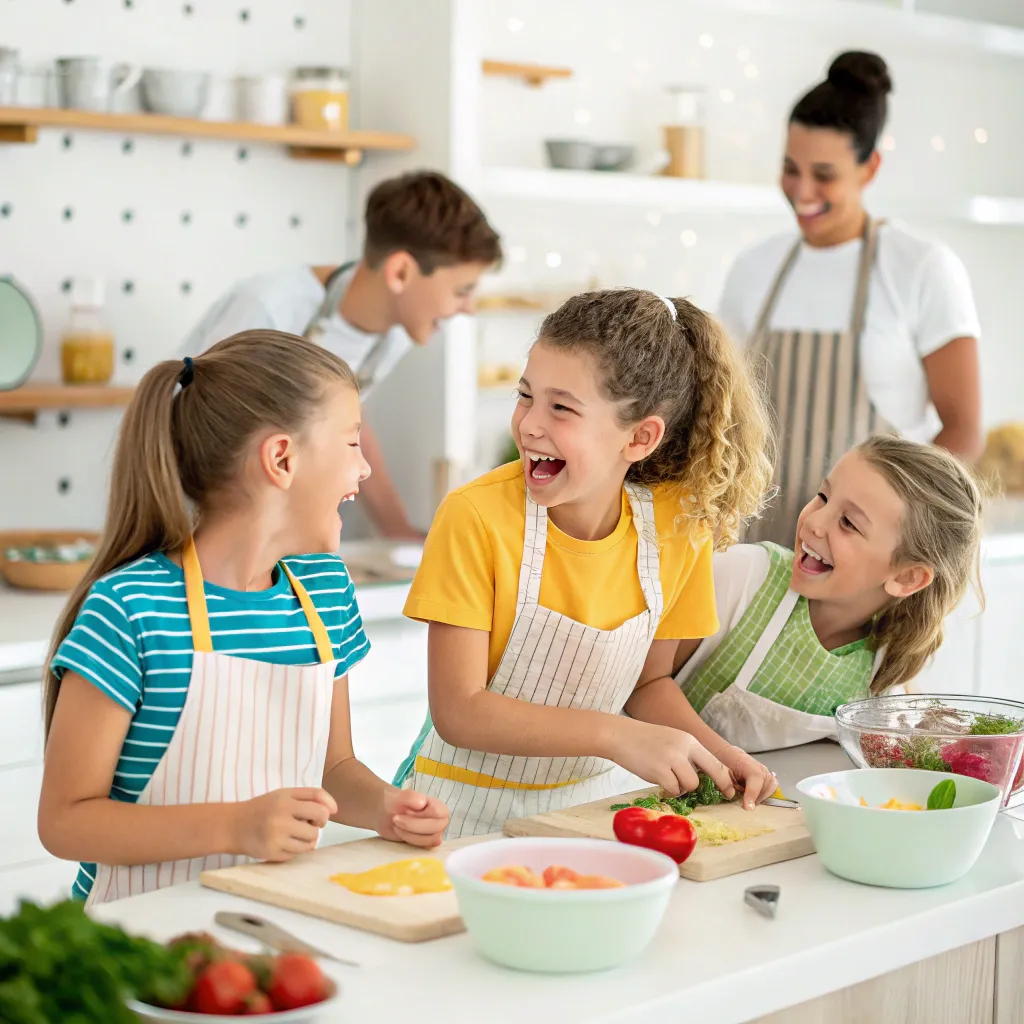 Children enjoying cooking class