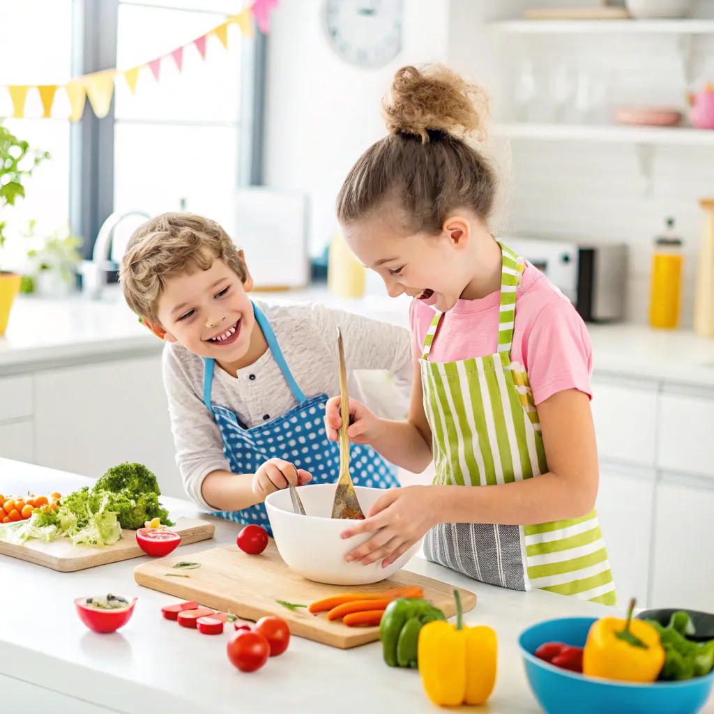 Creative kids enjoying cooking