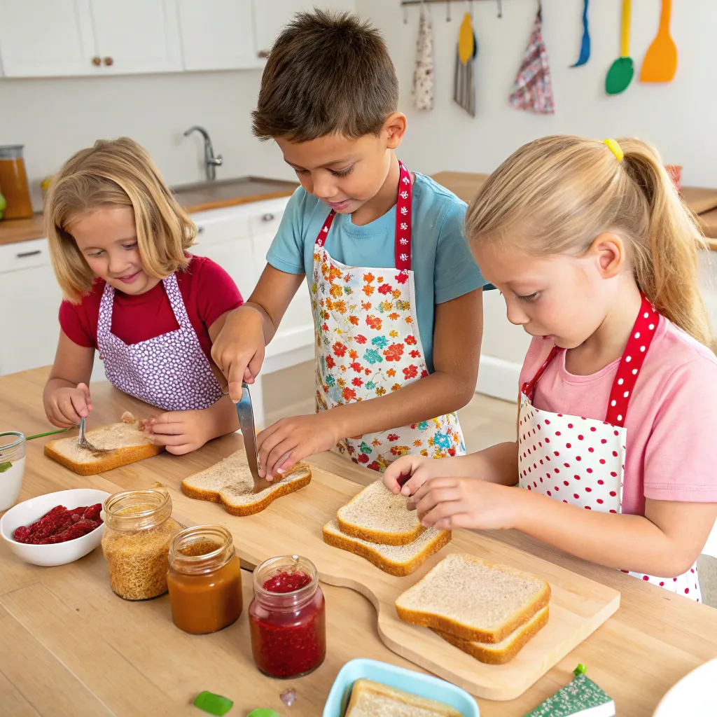 Children making sandwiches